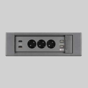 멀티콘센트 가구 매입콘센트 BID-2023MS 다크그레이 직사각