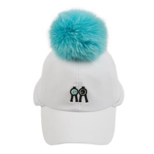 롤링롤라이 털방울 모자 볼캡 화이트 골프모자