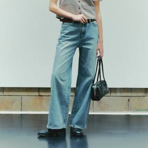 [플랙진]에센셜 와이드 K01워시드 데님팬츠(PJTF5MSK015)