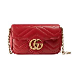 구찌 GG 마몽 마틀라세 슈퍼 미니백 히비스커스 레드 476433-DTDCT-6433
