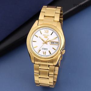 세이코5 SNKL58K1 오토매틱 데이데이트 로마클래식 골드화이트 남자 메탈 시계 c