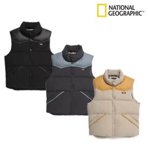 내셔널지오그래픽 N224UDV030 아르마딜로 레더 배색 다운 베스트