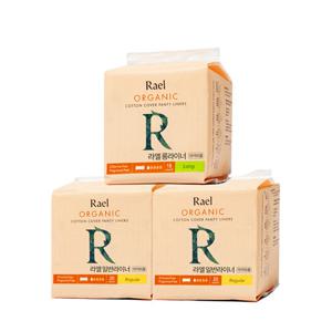 라엘 유기농 순면커버 팬티 라이너 세트(롱/일반 중 3팩 선택)