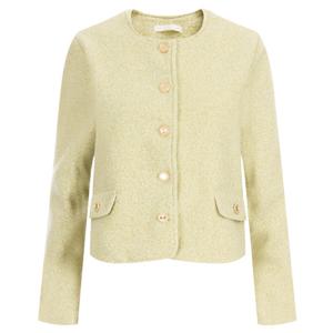 샵앤) 여성 양털 노카라 뽀글 트위드 자켓 EAN-WJK-20070-연두