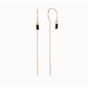 [로이드] 주문제작 바게트 블랙스톤 링 14k 귀걸이 LPSH4077G