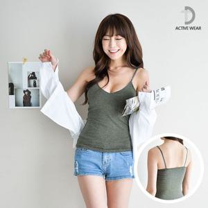 여성나시 노와이어 끈조절 브이넥 나시티셔츠 브라탑