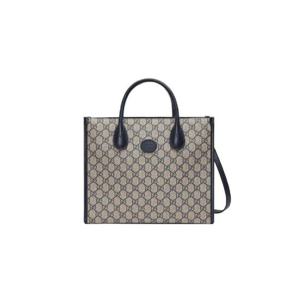 구찌 스몰 토트백 인터로킹 G 베이지 블루 GG 슈프림 659983-K9GSN-4075