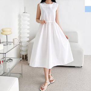 샵앤) 여성 플레어 레이어드 나시 민소매 롱 원피스 WDM-WDR-KSS2596