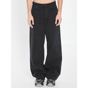 발렌시아가 블랙 루즈 핏 버튼 플라이 진 745213 TQW833207