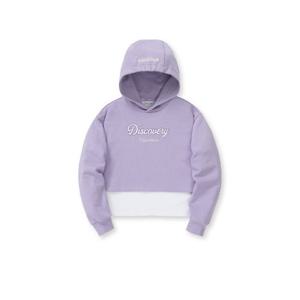 디스커버리키즈후드티 TQT DKHD11044-PPS 여아 레이어드 크롭 후드티셔츠