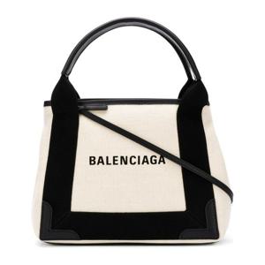 발렌시아가 투톤 캔버스 스몰 코바스 네이비 핸드백 3903462HH3