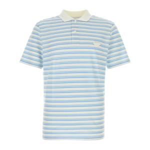 프라다 스트라이프 패턴 체스트 로고 폴로 UJN765SWMO17KS F0W3