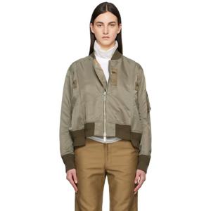 25 FW 사카이 여성 카키 트윌 보머 재킷 251445F058010