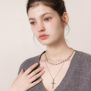 제이로렌 멀티 컬러 4mm 진주 목걸이 N01207