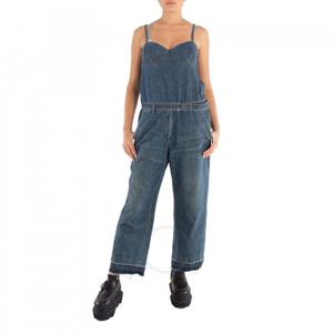 사카이 여성용 블루 데님 점프수트, 브랜드 사이즈 2 (미디엄) 23-06483-401