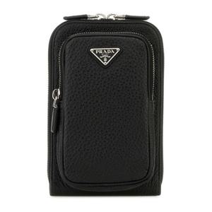 프라다 블랙 텍스처드 가죽 폰 파우치 2ZH1952BBE F0002