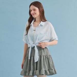 FOCUS   2SET 시스루 크롭 블라우스+나시 PBBF5M1BL5521