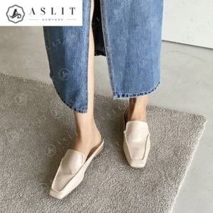 [애슬릿] 데일리 여성 스퀘어 모카 뮬 블로퍼 1.5cm