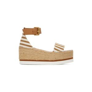 씨바이끌로에 샌들 탠   화이트 글린 에스파듀 샌들 241373F124051