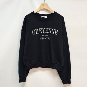 샵앤) 국산 여성 라운드 샤이엔 자수 긴팔 맨투맨 LL-WSH-4836-네이비