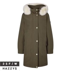 헤지스여성 HSJU5D102 폭스퍼 롱 헤비 구스 다운 야상 점퍼