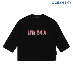 [오션스카이] 여아 레터 그래픽 7부 티셔츠-BBJG5154C03