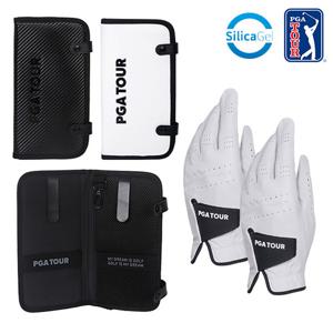 [PGA투어] 카본 실리카겔 장갑케이스+스윙 소프트 양피 장갑-2장