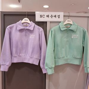 [오후]단정하고 귀여운~~크롭 반집업 기모 맨투맨 OHMA23T52