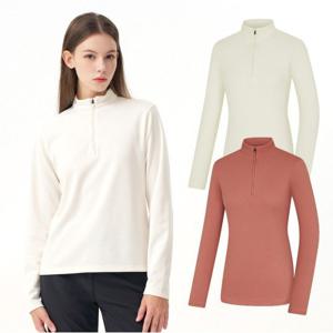 콜핑 약기모 베이직핏 여성 겨울 등산 반집업 티셔츠