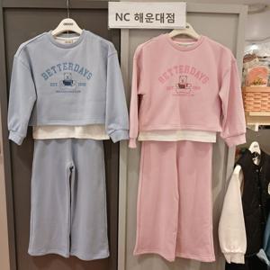 [오후]깜찍하고 귀여운 ~~ 편한 일자바지~여아 크롭 기모세트 OHSM24T53