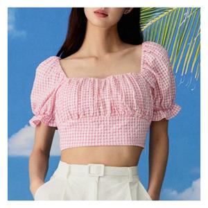 [미쏘]셔링 크롭 블라우스 (MIWBWC818G-T)