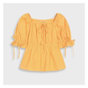 [미쏘]스퀘어넥 셔링 반팔블라우스 (MIWBWC79QG-T)