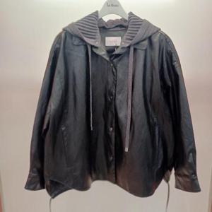 Latium HC06 스판 오버핏 라이더 레더 탈부착후드 점퍼형 가죽쟈켓 T2553jk01B