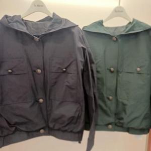 Latium HC06 짧은 세미크롭 팔뚝품편한 깔끔한 집업 후드 가을 가오리 벌룬점퍼 T2553jp05