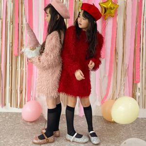 퍼키 메탈 테슬 여아 아동 연말 파티룩 원피스 드레스