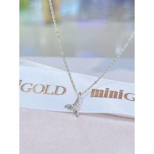 미니골드 14K [탄생석] 달리아 고래꼬리 목걸이 NJUS4018