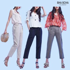 [홈쇼핑인기]샤샤 린넨 배기핏 팬츠 1종