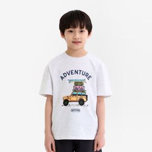 [본사][아웃도어프로덕츠키즈]어드벤쳐 그래픽 반팔티 (멜란지 화이트) OD252ISS10_MWH