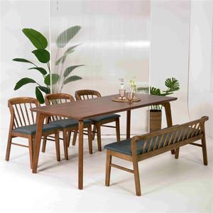 우아미가구 디셀 원목 6인 식탁 벤치의자 세트2