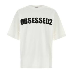 디스퀘어드2 그래픽 크루넥 코튼 반팔 티셔츠 S74GD1478D20033