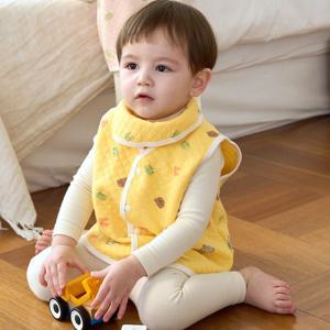 [삐까부]유아 아동 아기 가을 겨울 수면조끼 티단추 누빔 동물 반조끼