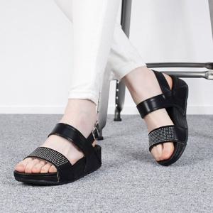 [니나스파리]이선 비즈 메탈 더블라인 샌들