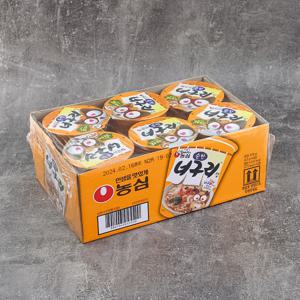 농심 순한너구리컵 63g 6개 / 컵라면 작은컵