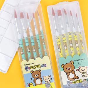 리락쿠마 붓 팔레트 세트 귀여운 캐릭터 미술 준비물
