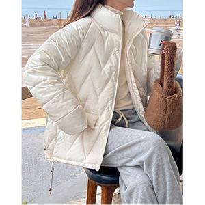 반하이넥 지그재그 퀼팅 숏 패딩 점퍼 (WIACJP012)