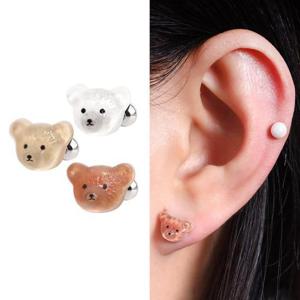 써지컬 아크릴 귀여운 곰돌이 동물 피어싱