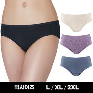 TRY빅사이즈면스판미디여삼각팬티5매TWPDB99