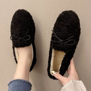 겨울로퍼 여성 겨울 퍼 안감 기모 로퍼 단화 슬립온