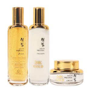쉬림 24K골드 프레스티지 3종 단품 세트(토너+에멀전+탄력크림) /프리미엄 주름개선 미백 기능성 결개선 탄력