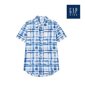 [갭키즈]체크 패턴 숏 슬리브 셔츠(843036-00-9_BL)